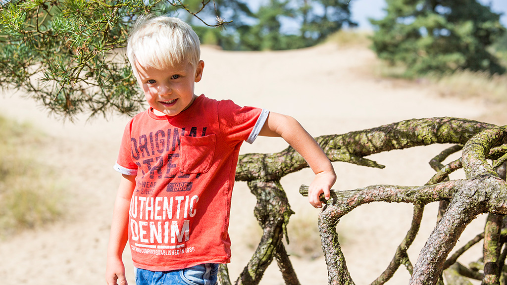 Hiking in Grene - Boy at funny tree root
