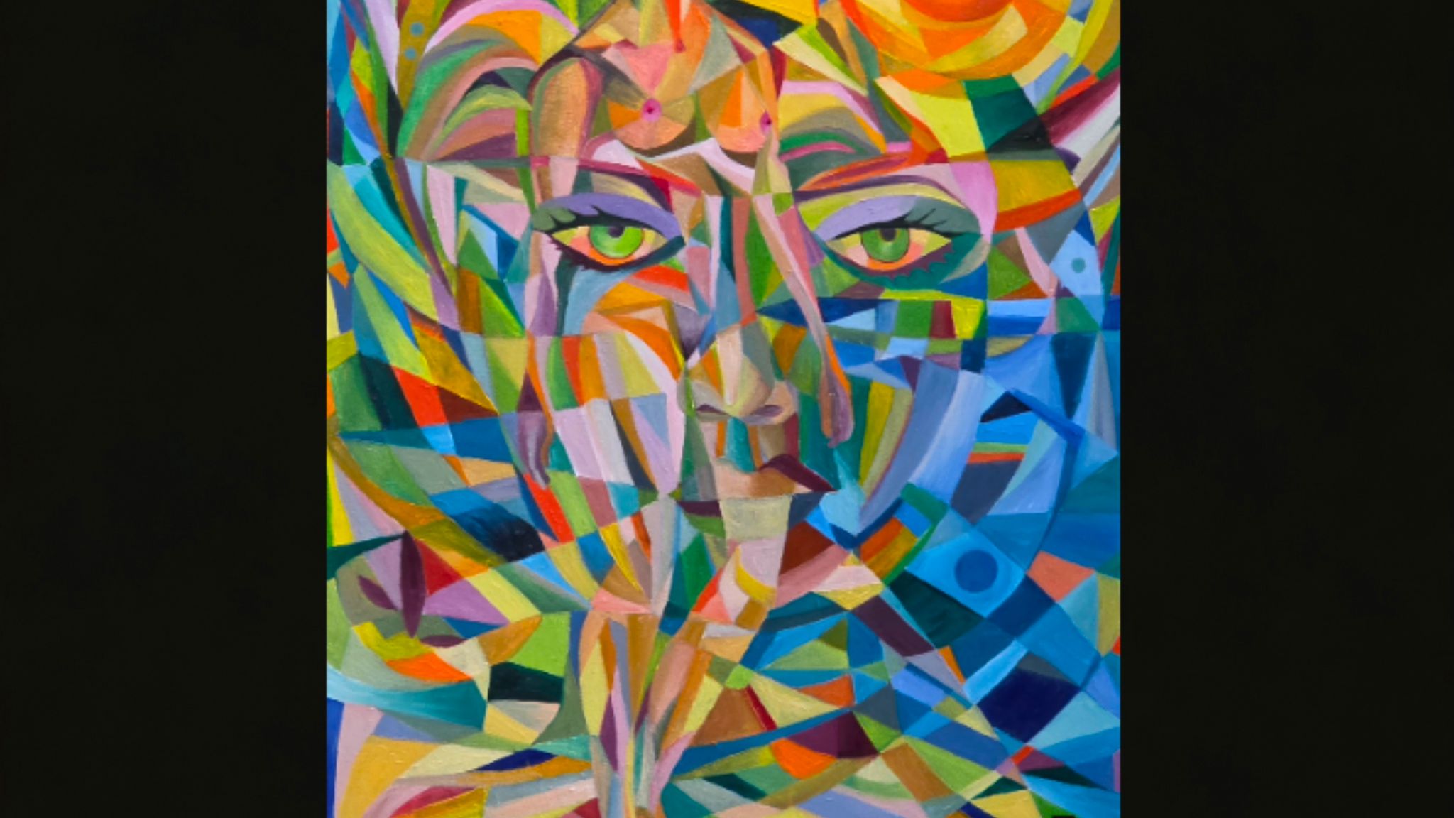 Kvinde på stranden olie på lærred 65x95