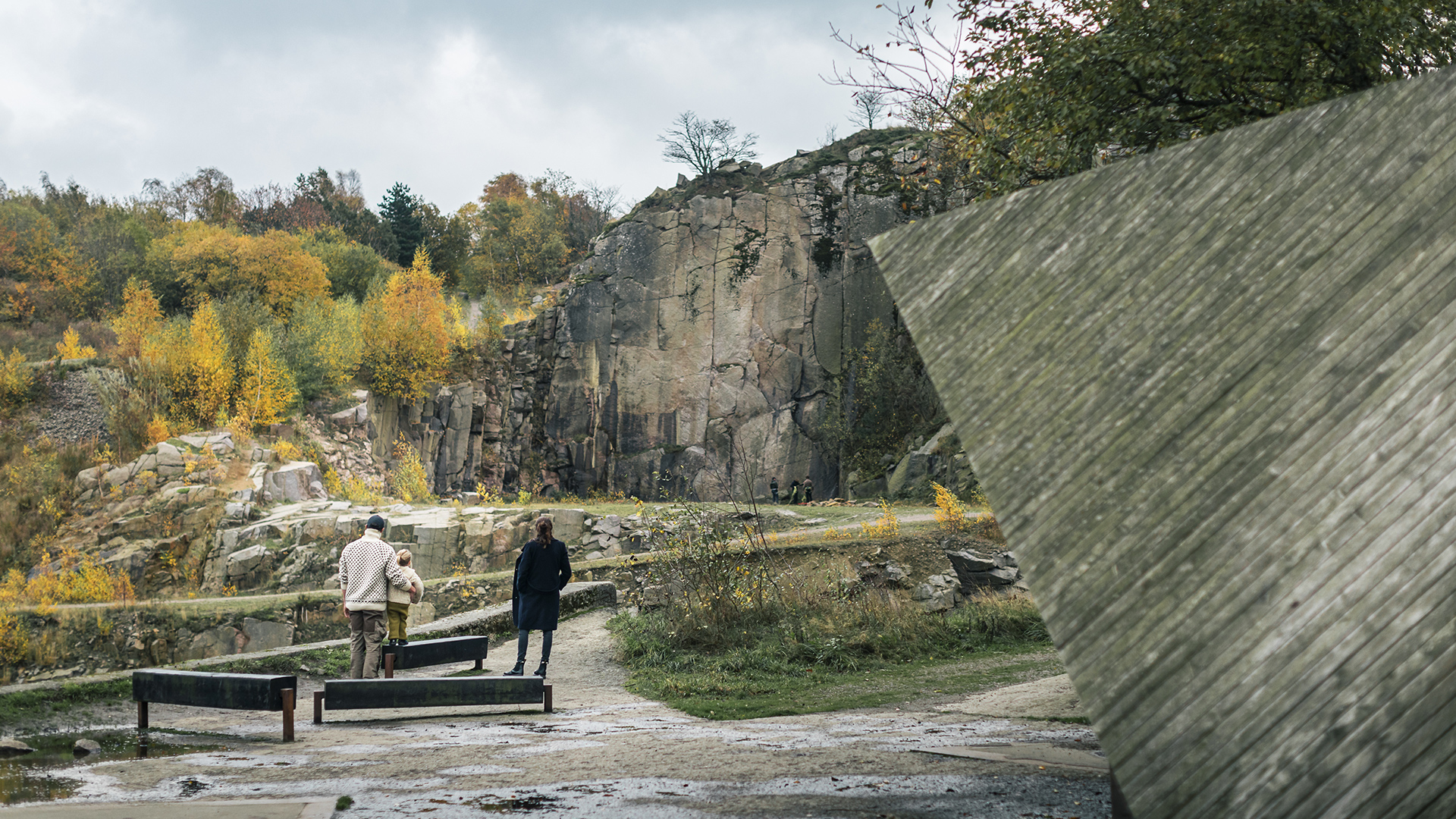 Family at Vang Granite Quarry