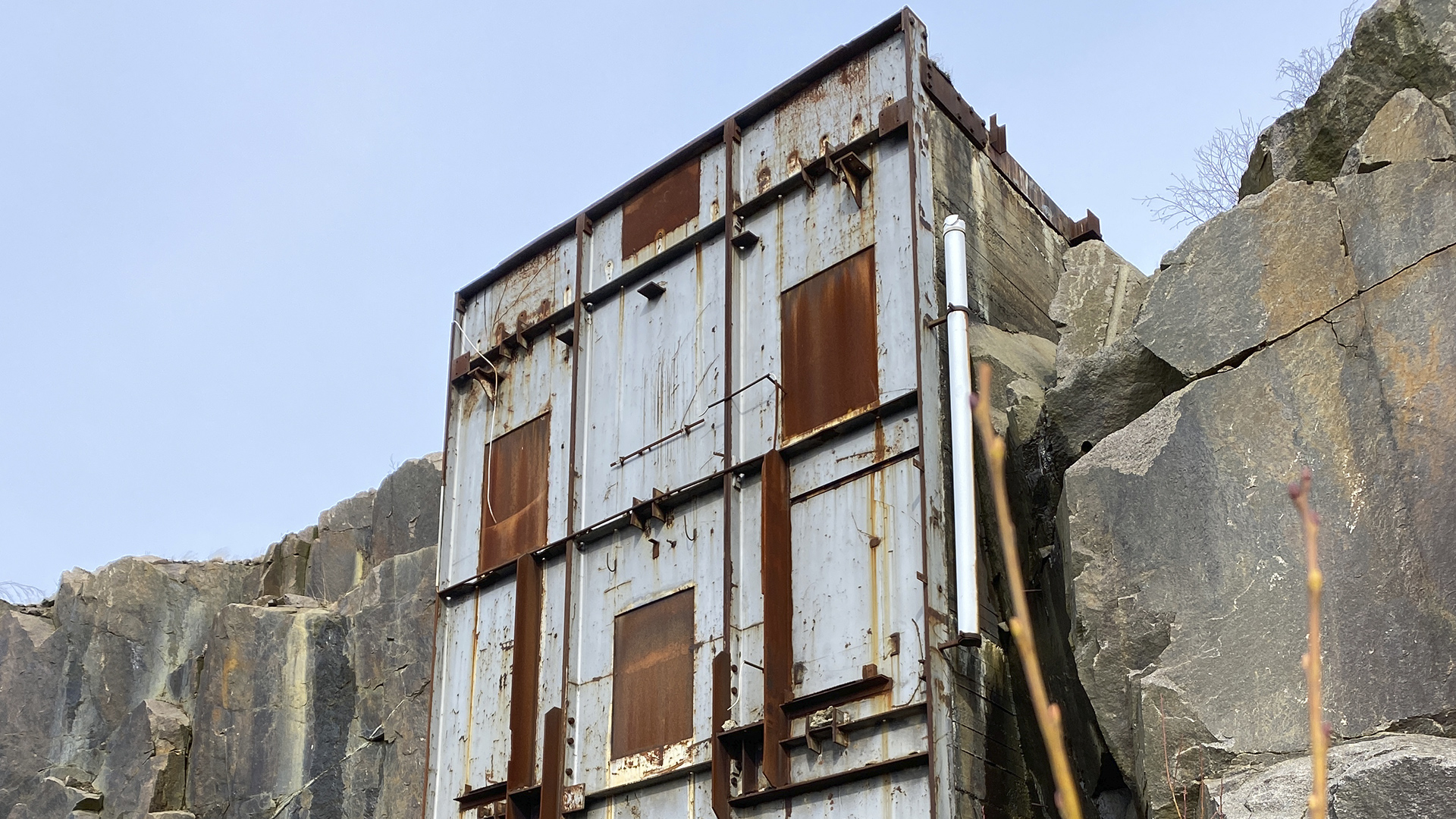 Remains of the abandoned facilities