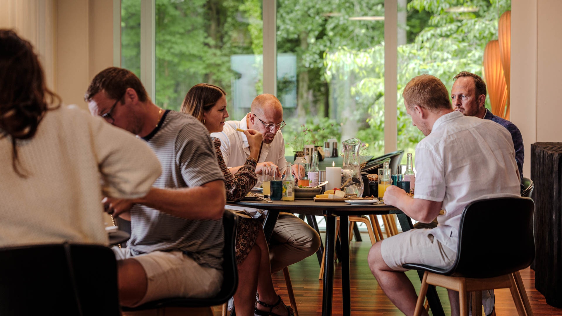 Guests at a dining table