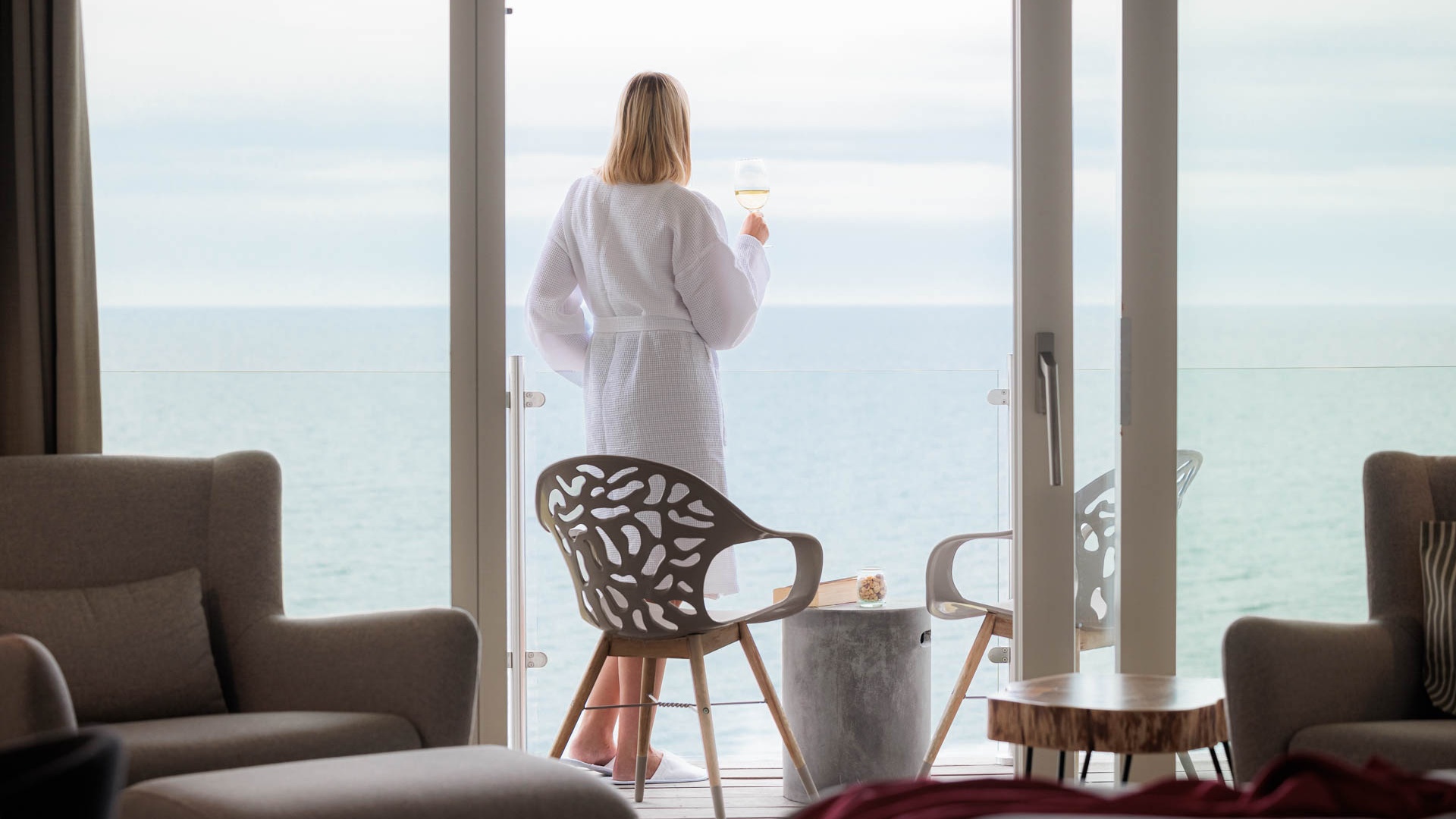 Balkon med havudsigt