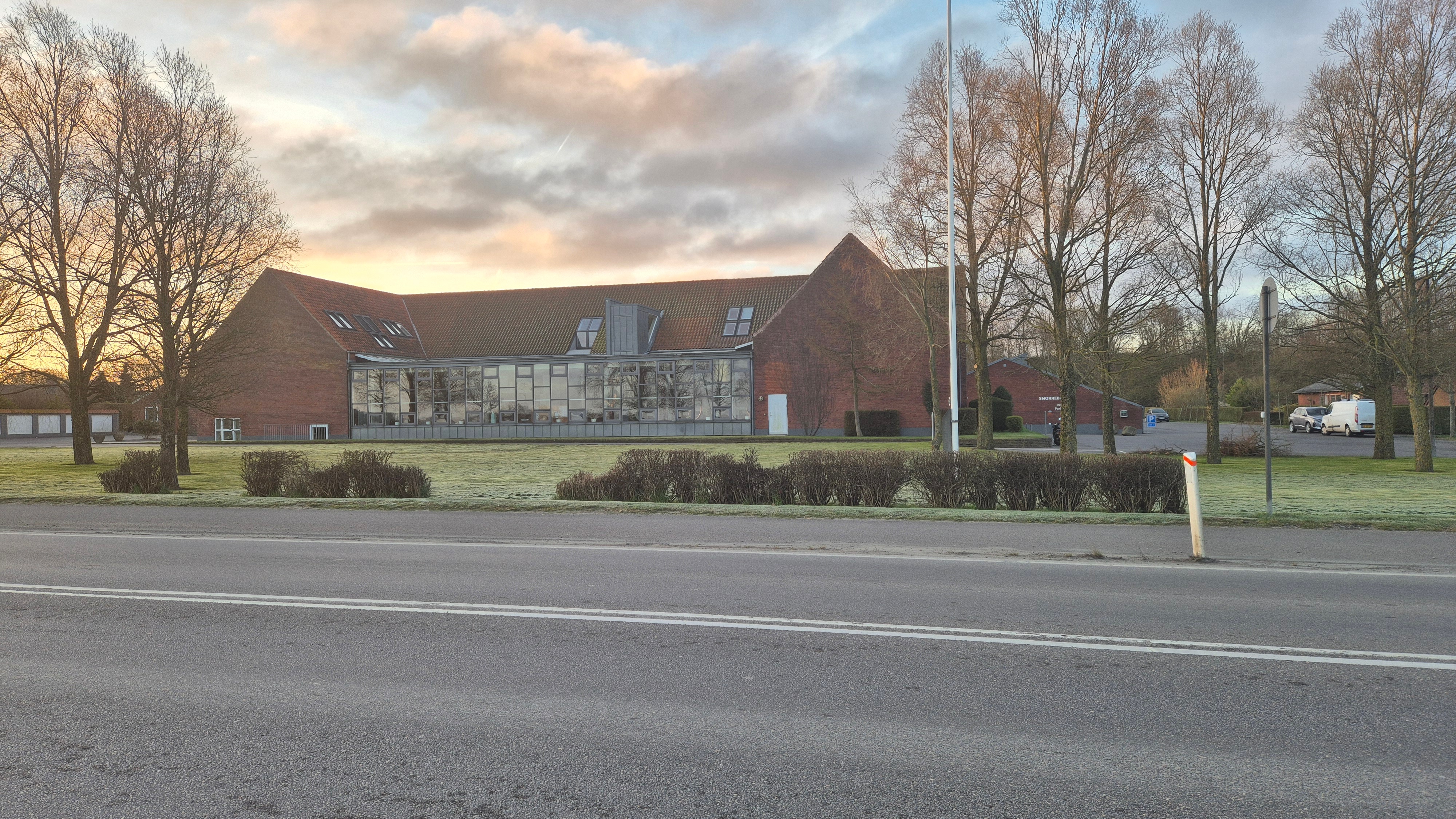 Red-brick glazed building