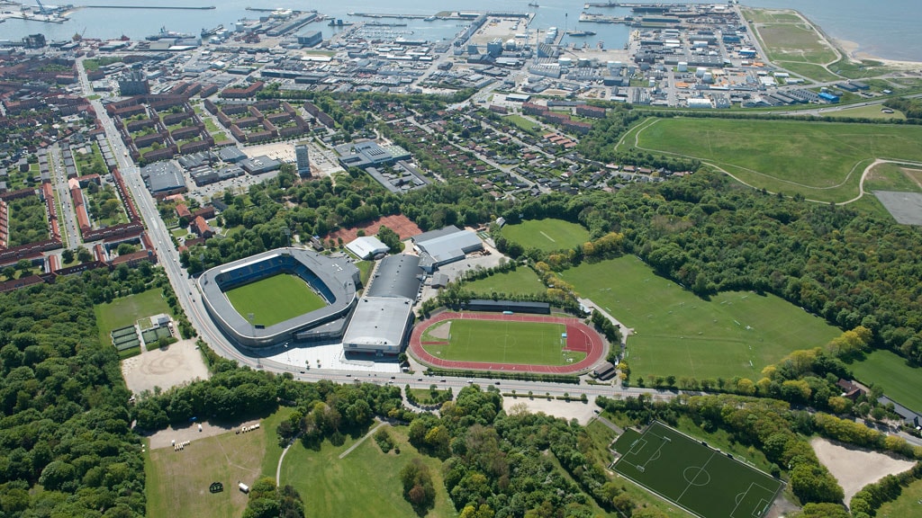 Luftbild des Sport und Event Park Esbjerg