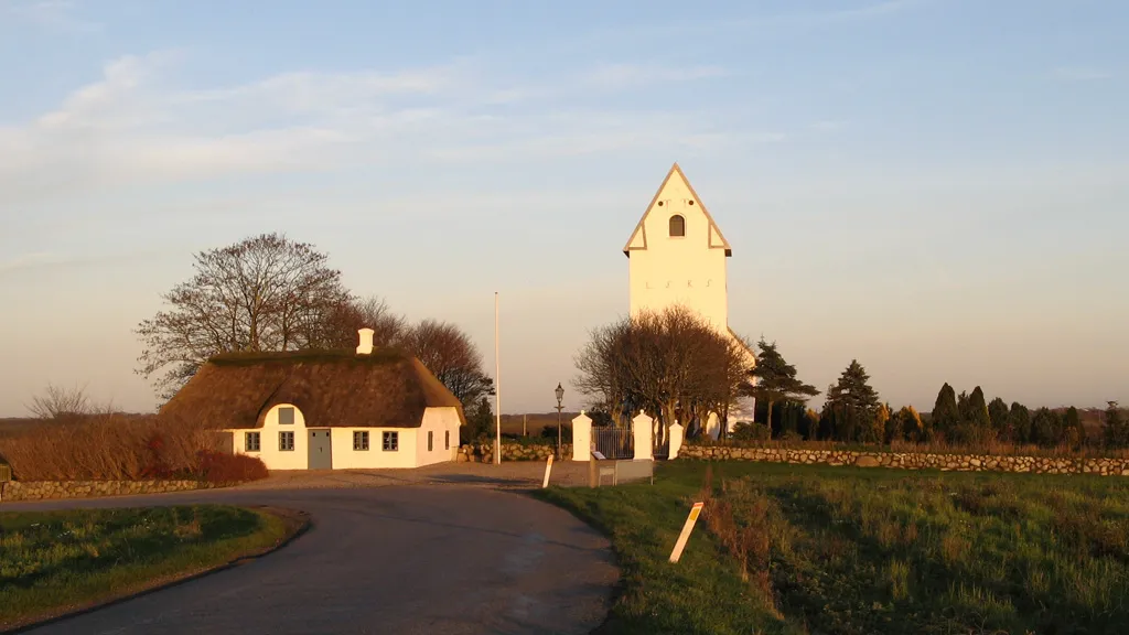 Sneum Church in the distance