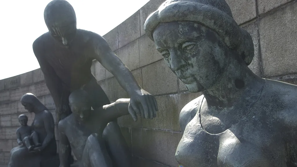 Bronze figures at the Mindelunden in Esbjerg