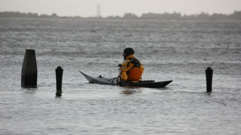 Kajak bei Flut auf Fanø