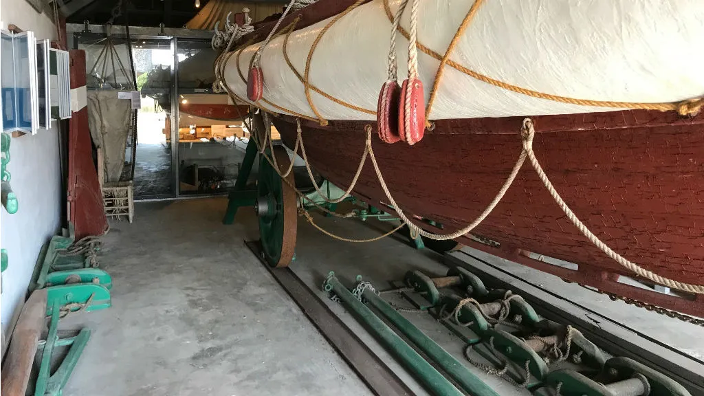 Lifeboats are stored in the original rescue station in Sønderho on Fanø