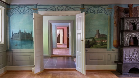 Stadsestuen på Gammelby Mølle med kalkmalerier fra 1843