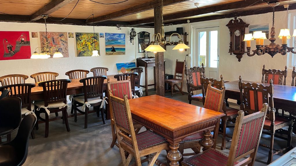 Das Café an Oase Lyø drinnen