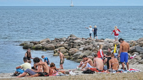 Storstranden ved Juelsminde på en sommerdag