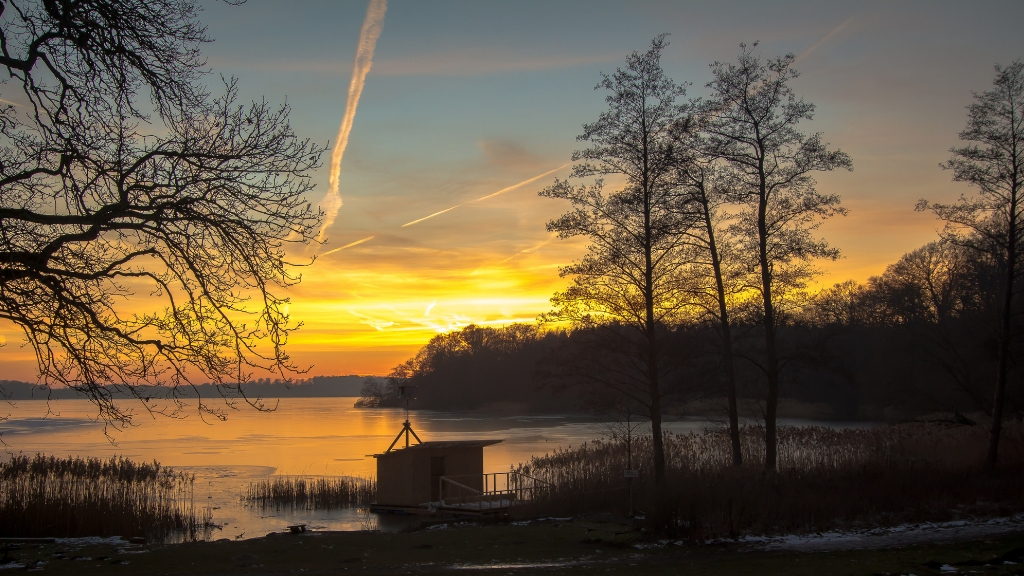Vintersolnedgang over Skarresø
