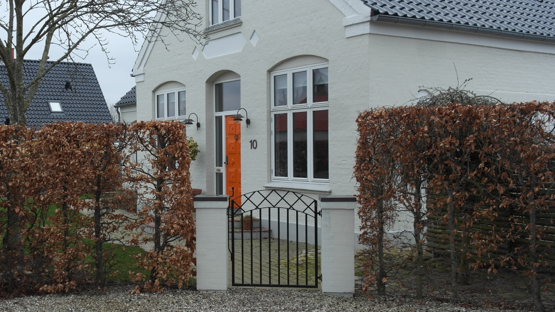 The house with the orange door