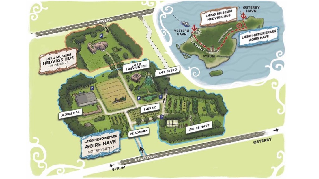 Læsø Historiepark og Ægirs Have gammelt kort