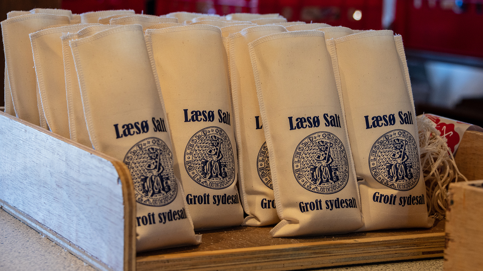 Packed bags of salt