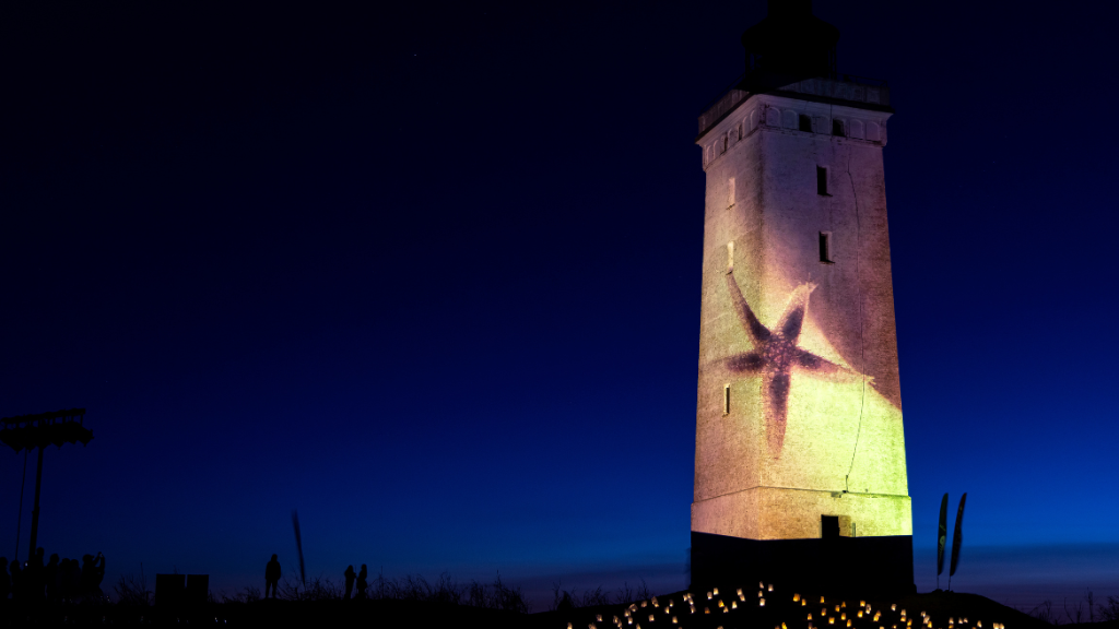 Light art at lighthouse starfish