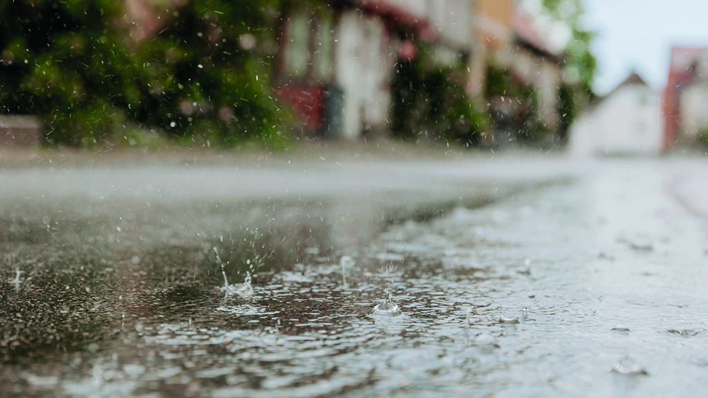 Regentag in Middelfart in der Altstadt
