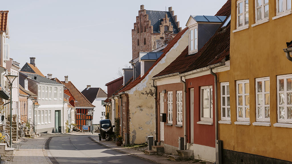 The cozy streets of the old town of Middelfart
