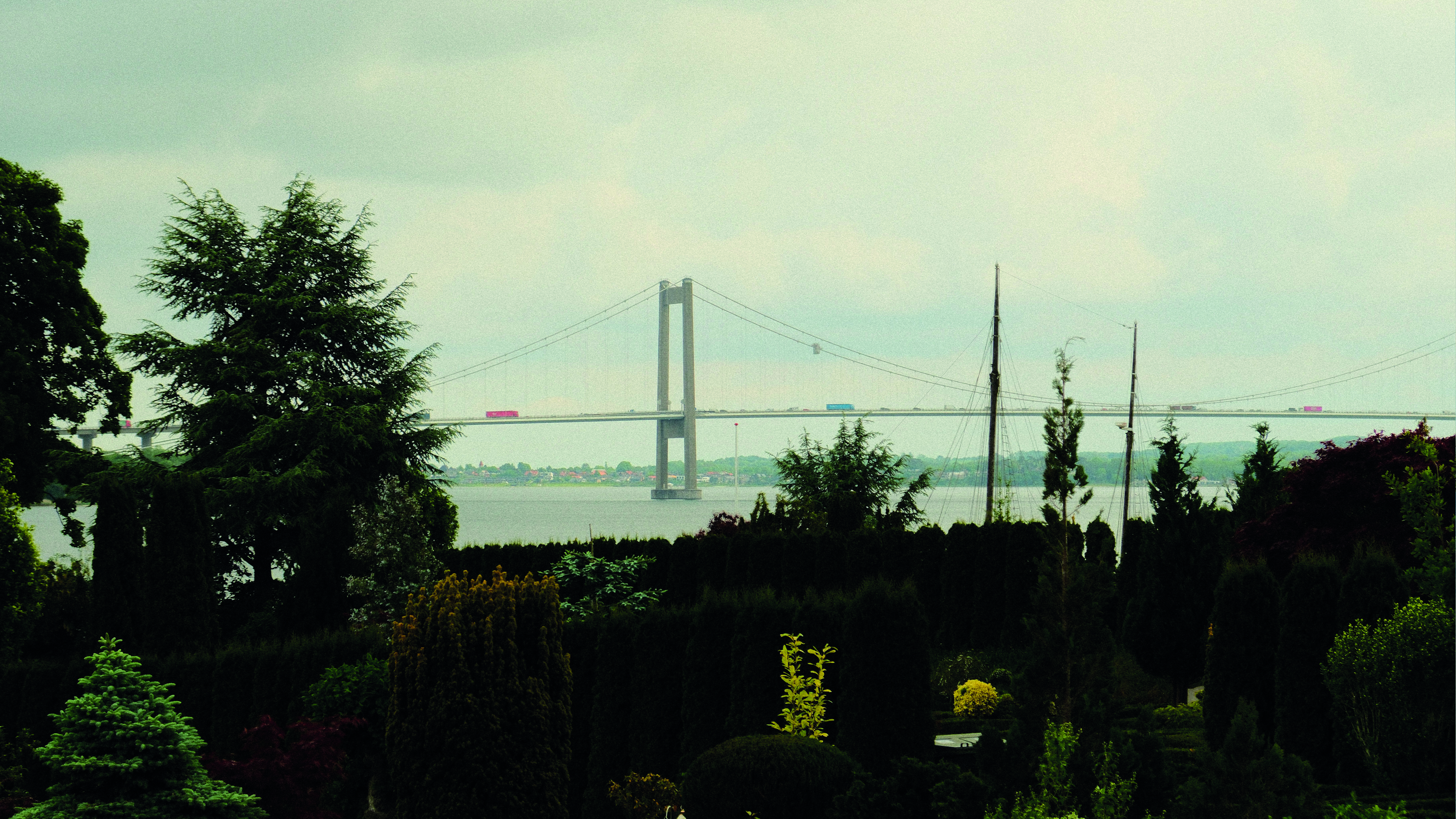 The New Little Belt Bridge seen from the cemetery in Middelfart