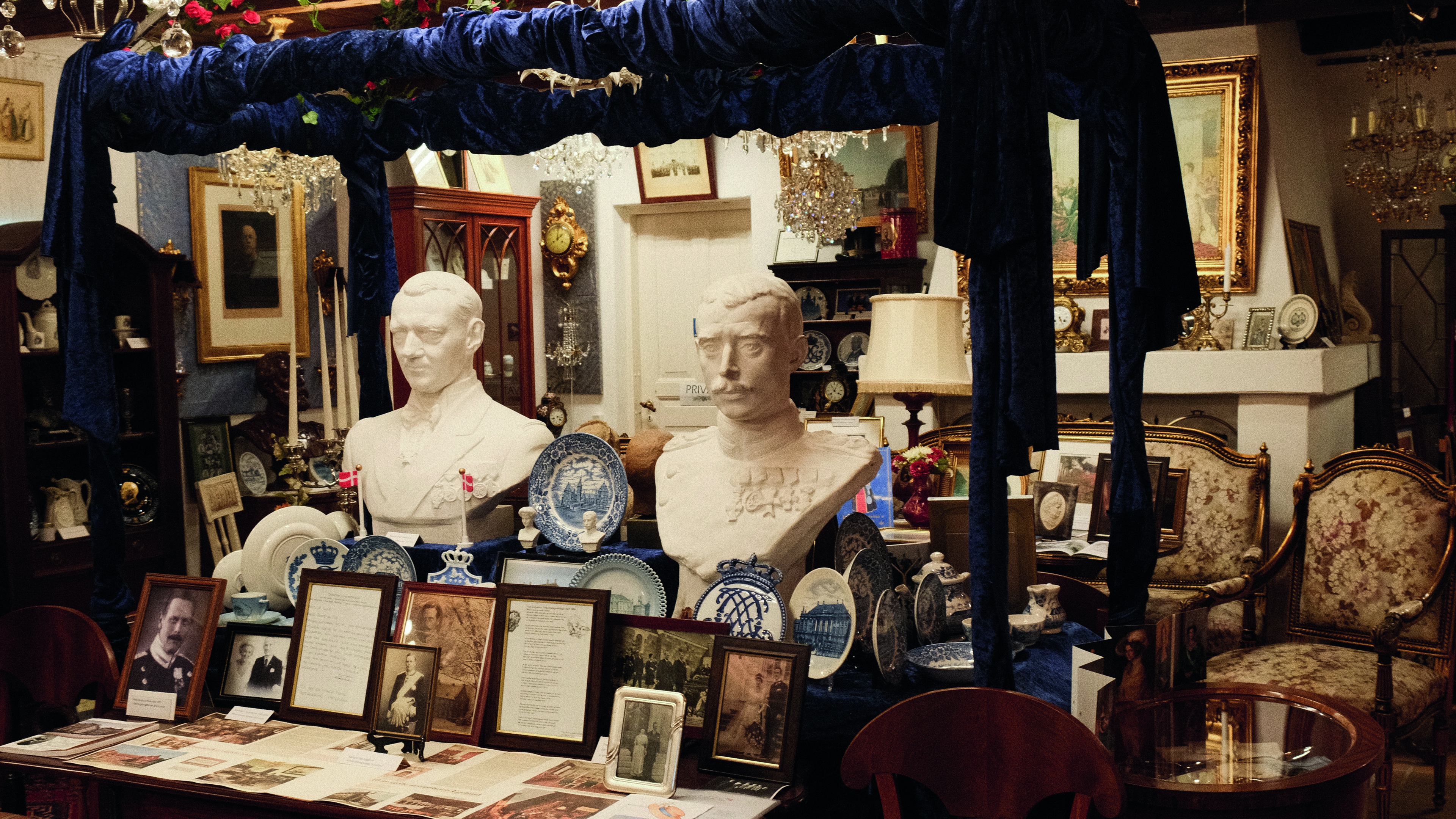 exhibition of porcelain, pictures, and royal portraits