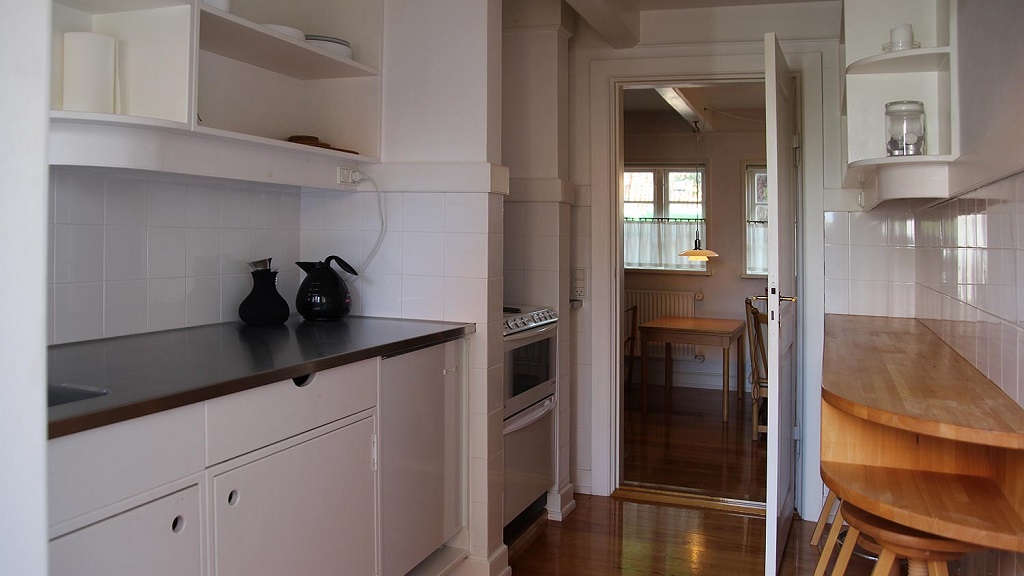 Schöne kleine Küche im kleinen Ferienhaus in Torvet in Bogense