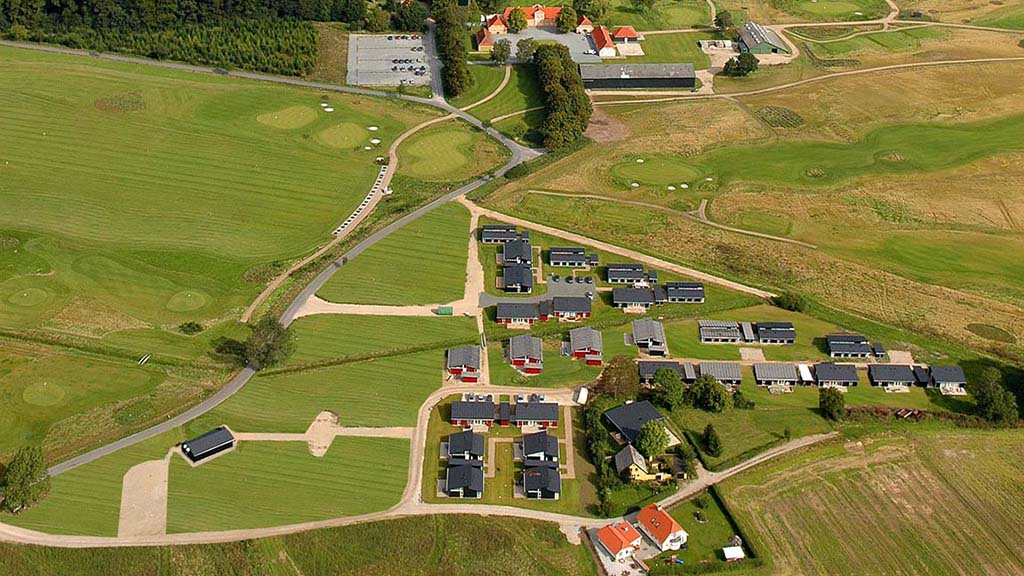 The entire area with holiday homes at Bogense Bolfklub seen from the air