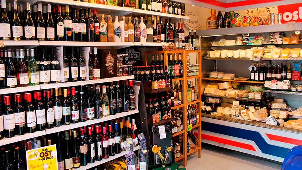 Wein und Käse von Otterup Ostehus