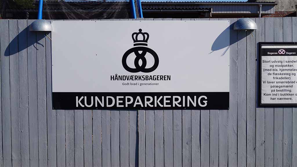 Parking for customers at Bogense Bageren