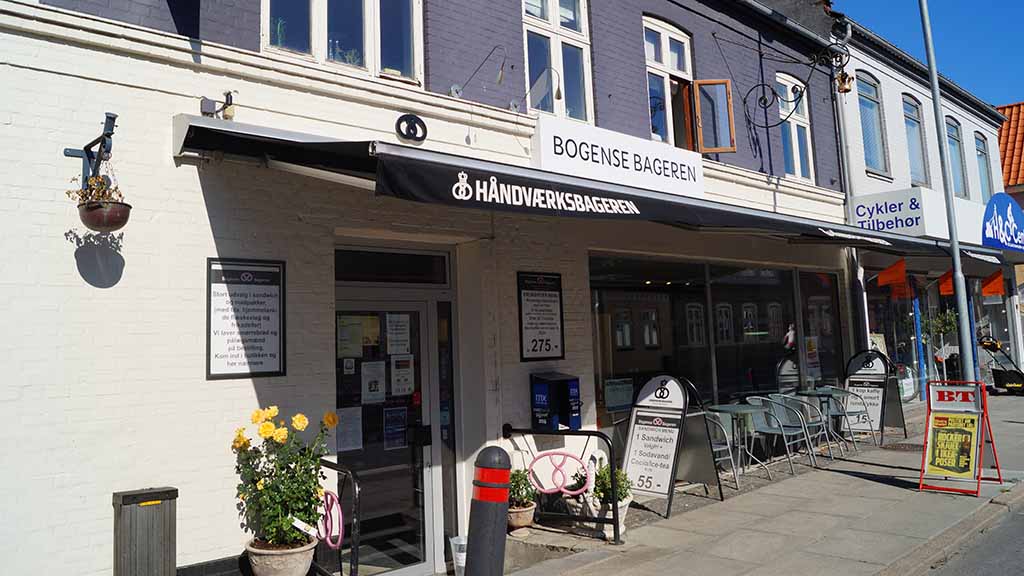 The entrance to the bakery Bogense Bageren