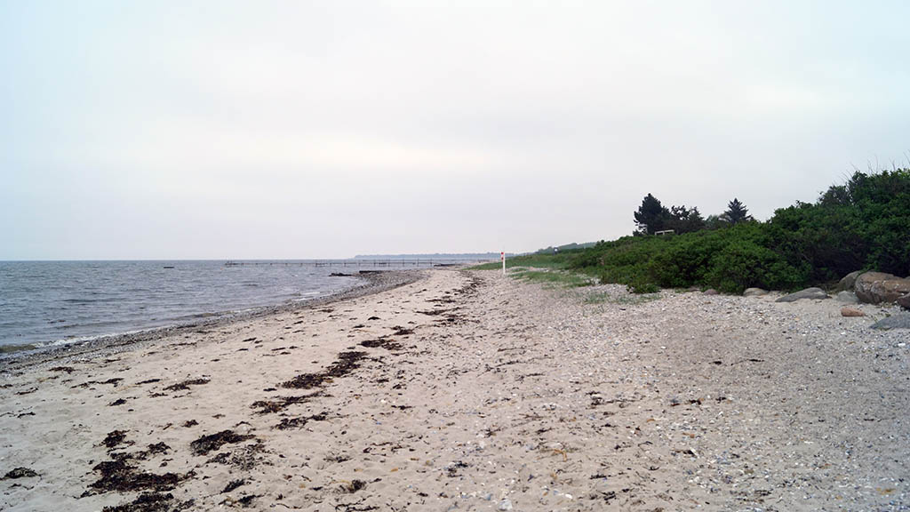 Der Strand liegt in der Nähe des Skåstrup Beach Camp