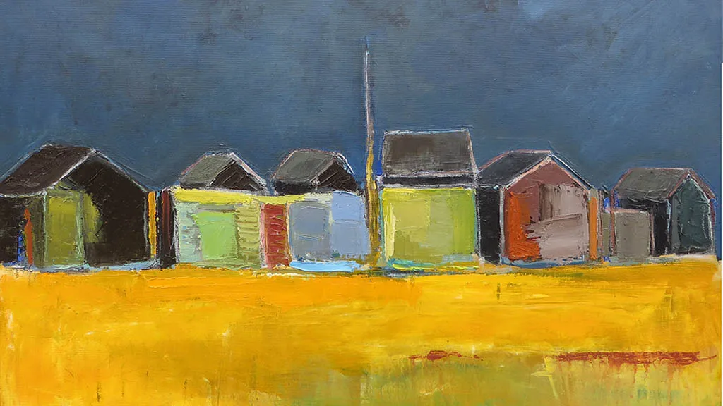 Painting of small houses in different colors