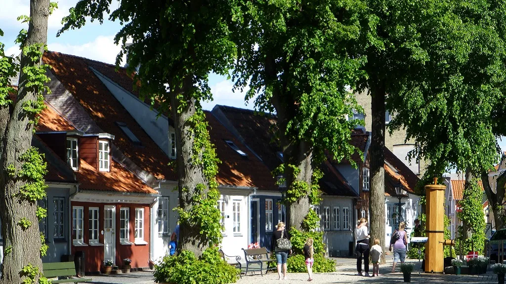 The market square in Bogense in summer