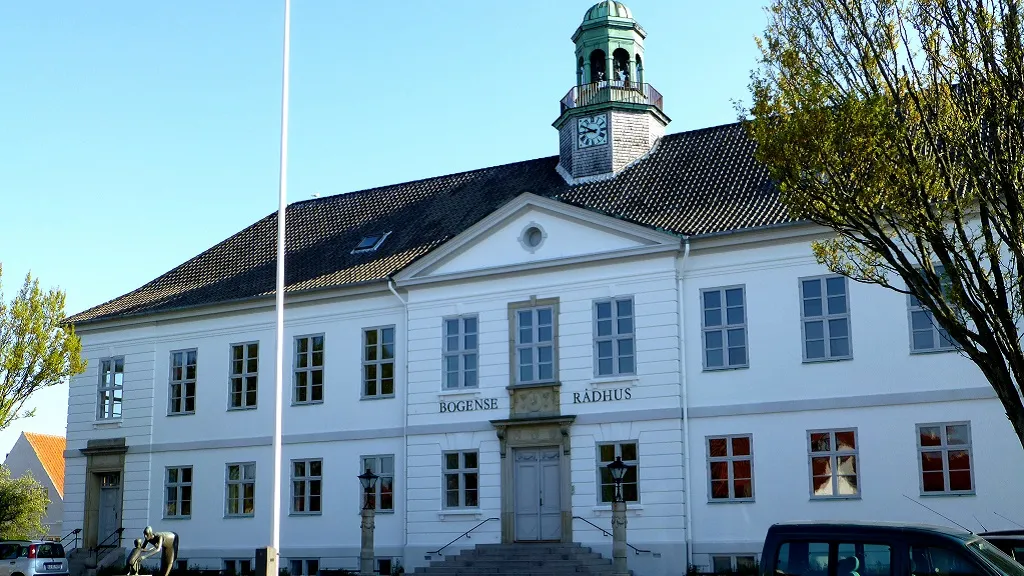 The facade of Bogense Town Hall