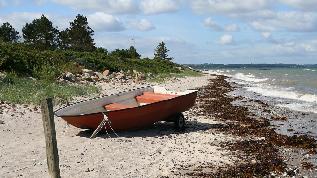 Skåstrup Beach and the view of Jutland in summer