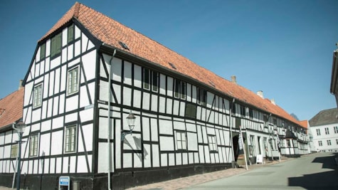 Den gl. købmandsgård i Bogense er en fin gammel bindingsværksbygning