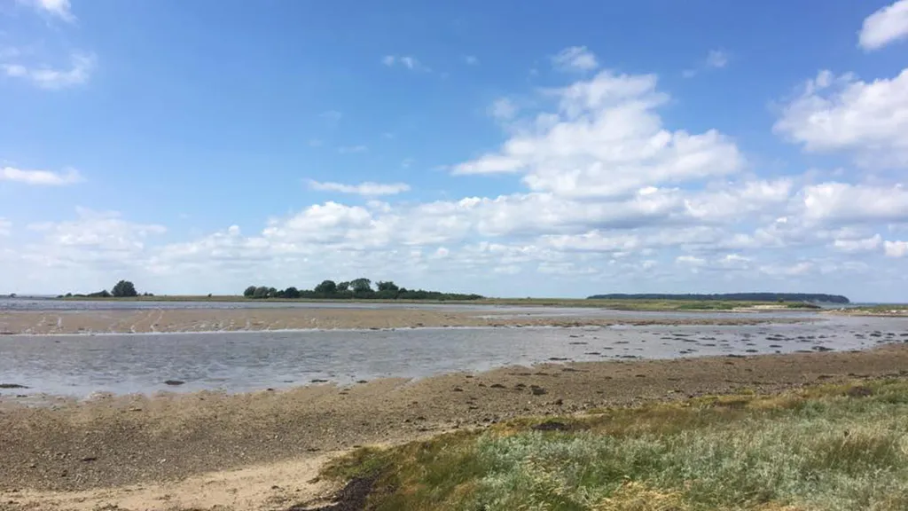 View from Ejlinge of the sky, the sea and salt marshes