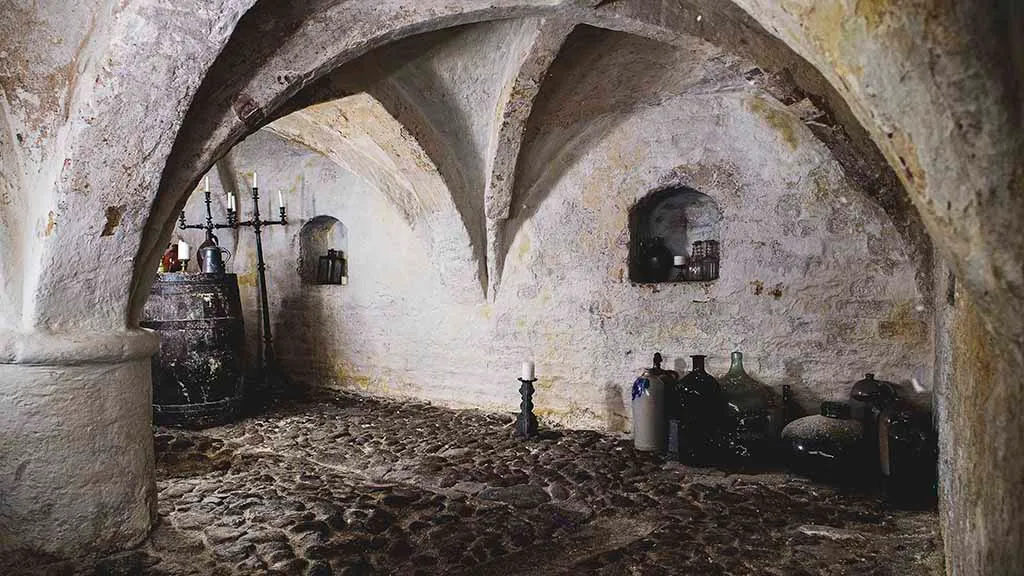 The brewery's cellar with beautiful vaults