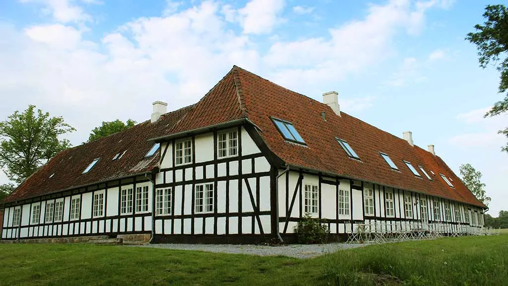 The half-timbered building Jerstrup manor house