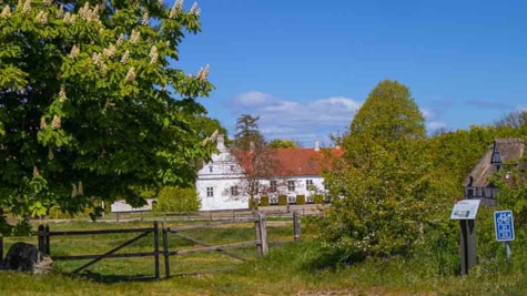 Sandagergård і старий фахверковий будинок поруч