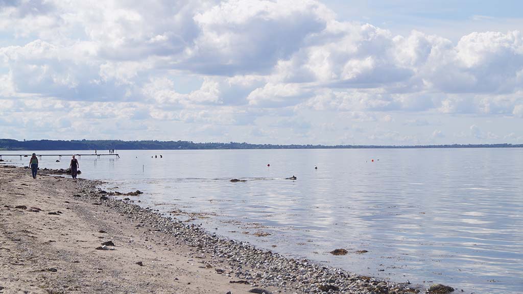 People bathing at Skåstrup Beach