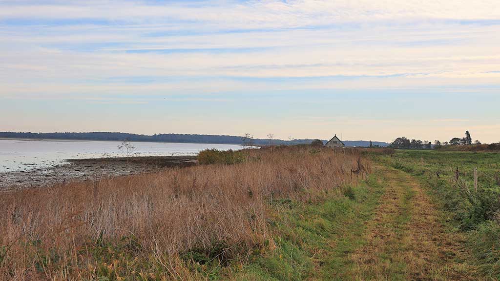 The path on the flat area at Nørreby Hals by the fjord