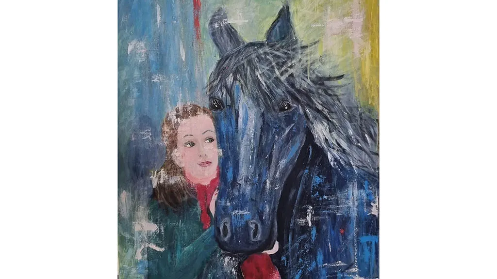 Painting of a woman with a horse