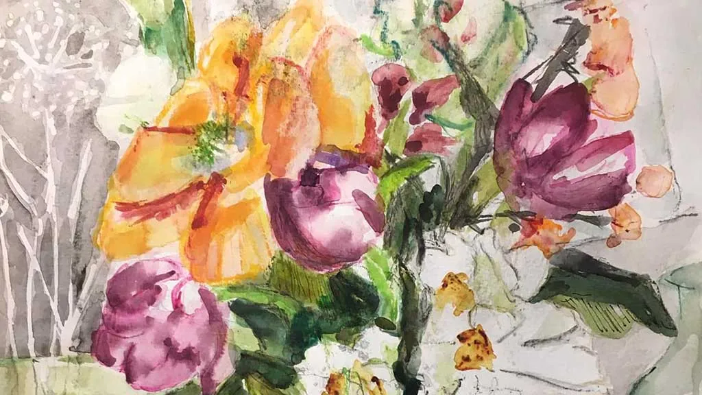 Detail of a flower painting