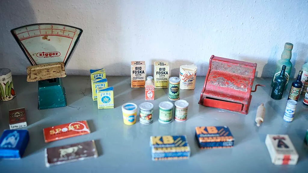 Old food packages at the Otterup Museum