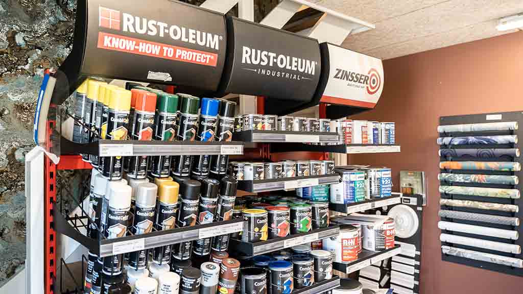 Spray paint and other special products from Nordfyn's Farvecenter in Bogense