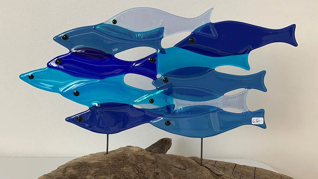 Glass fish in different shades