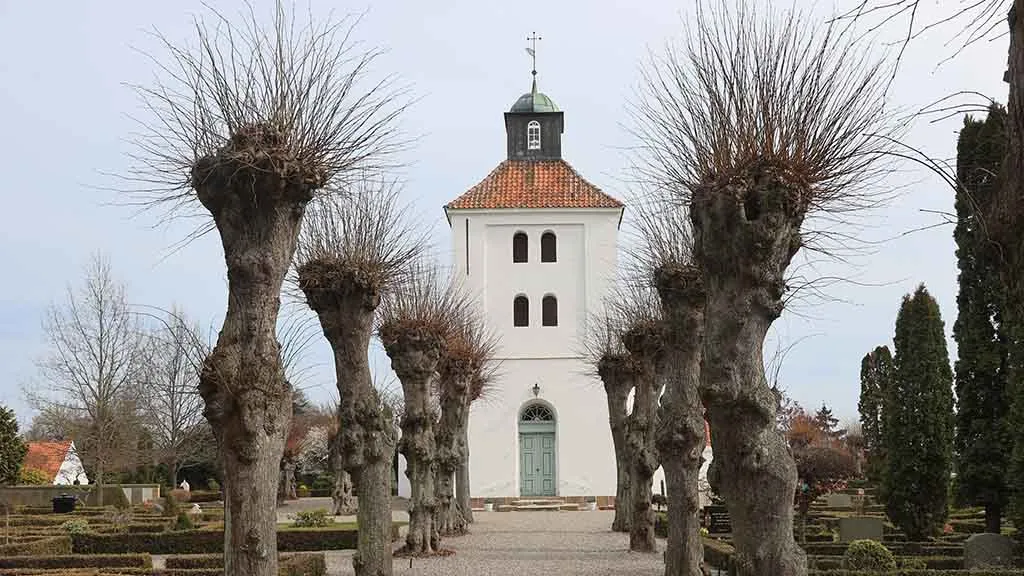The church tower for Krogsbølle Church