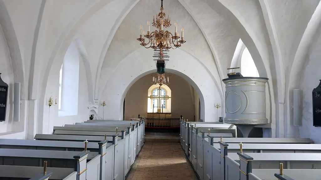 The church room in Nørre Sandager Kirke