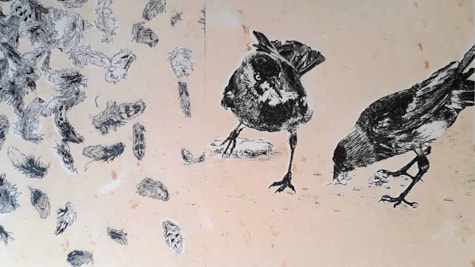 Værket "Fugle" af Marianne Lindberg Jepsen
