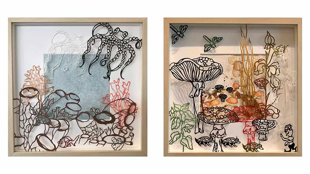 The works mushrooms and sea by artist Karen Engholm Jensen